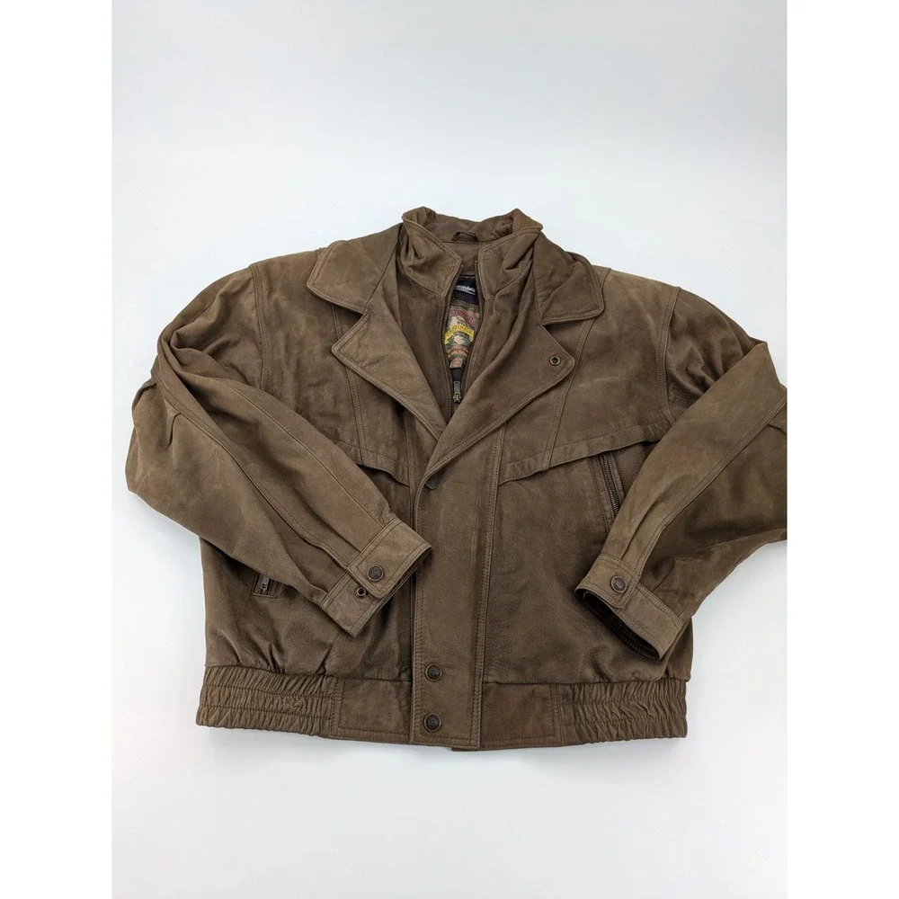 Vintage Adventure Bound Bomber Jacket XL Brown 3M Thinsulate Wilson's Leather